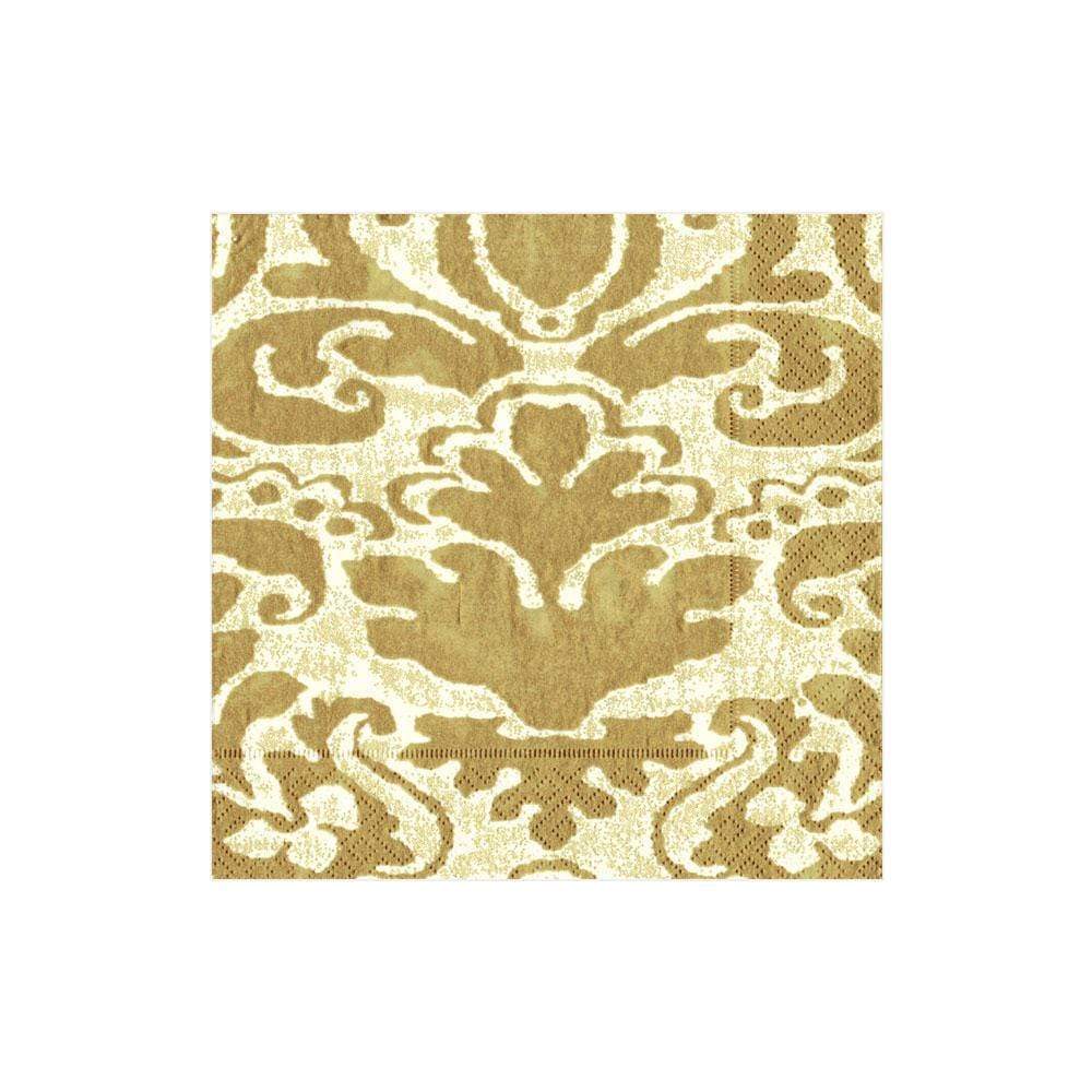 Caspari Palazzo Light Gold Paper Linen Cocktail Napkins