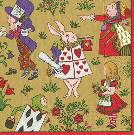 Caspari Alice in Wonderland Cocktail Napkins