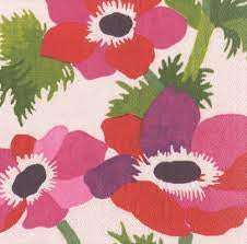 Caspari Poiret Floral Ivory Cocktail Napkins