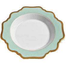 Load image into Gallery viewer, Anna&#39;s Palette Aqua Green Rim Soup Plate by Anna Weatherley

