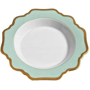 Anna's Palette Aqua Green Rim Soup Plate by Anna Weatherley
